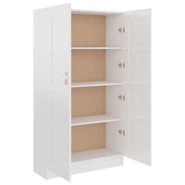 vidaXL Βιβλιοθήκη Γυαλιστερό Λευκό 82,5x30,5x150cm Επεξ. Ξύλο 1 τεμ.