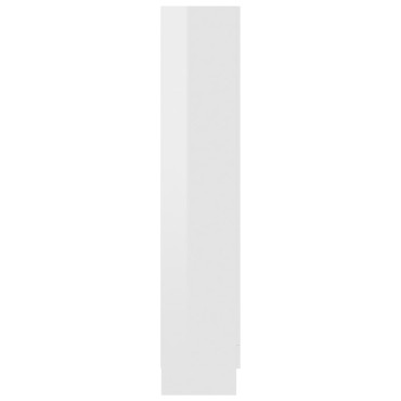 vidaXL Βιβλιοθήκη Γυαλιστερό Λευκό 82,5x30,5x150cm Επεξ. Ξύλο 1 τεμ.
