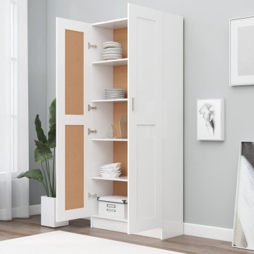vidaXL Βιβλιοθήκη Λευκή 82,5x30,5x185,5cm Επεξ. Ξύλο 1 τεμ.