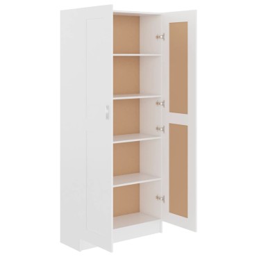 vidaXL Βιβλιοθήκη Λευκή 82,5x30,5x185,5cm Επεξ. Ξύλο 1 τεμ.