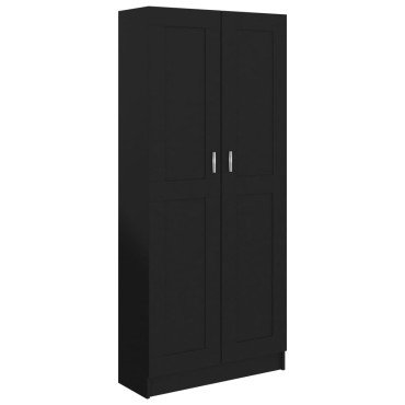 vidaXL Βιβλιοθήκη Μαύρη 82,5x30,5x185,5cm Επεξ. Ξύλο 1 τεμ.