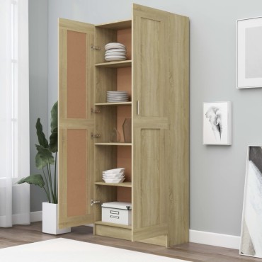 vidaXL Βιβλιοθήκη Χρώμα Sonoma Δρυς 82,5x30,5x185,5cm Επεξ. Ξύλο 1 τεμ.