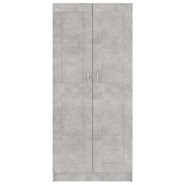 vidaXL Βιβλιοθήκη Γκρι Σκυροδέματος 82,5x30,5x185,5cm Μοριοσανίδα 1 τεμ.