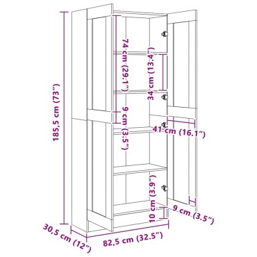 vidaXL Βιβλιοθήκη Γυαλιστερό Λευκό 82,5x30,5x185,5cm Επεξ. Ξύλο 1 τεμ.