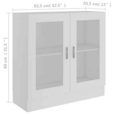 vidaXL Βιτρίνα Λευκή 82,5x30,5x80cm Επεξ. Ξύλο 1 τεμ.