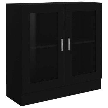 vidaXL Βιτρίνα Μαύρη 82,5x30,5x80cm Επεξ. Ξύλο 1 τεμ.
