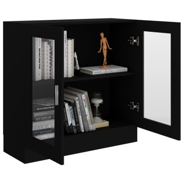 vidaXL Βιτρίνα Μαύρη 82,5x30,5x80cm Επεξ. Ξύλο 1 τεμ.