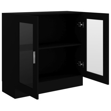 vidaXL Βιτρίνα Μαύρη 82,5x30,5x80cm Επεξ. Ξύλο 1 τεμ.