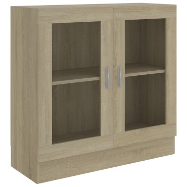 vidaXL Βιτρίνα Χρώμα Sonoma Δρυς 82,5x30,5x80cm Επεξ. Ξύλο 1 τεμ.