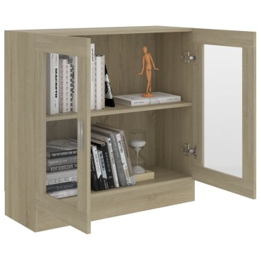 vidaXL Βιτρίνα Χρώμα Sonoma Δρυς 82,5x30,5x80cm Επεξ. Ξύλο 1 τεμ.