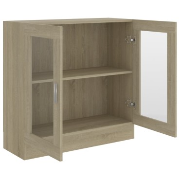 vidaXL Βιτρίνα Χρώμα Sonoma Δρυς 82,5x30,5x80cm Επεξ. Ξύλο 1 τεμ.