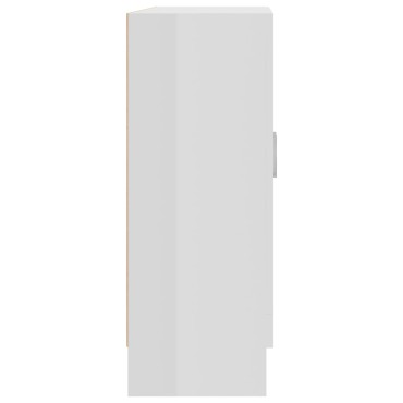 vidaXL Βιτρίνα Γυαλιστερό Λευκό 82,5x30,5x80cm Επεξ. Ξύλο 1 τεμ.