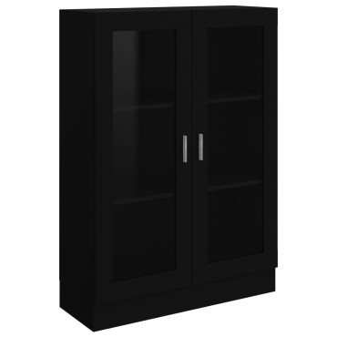 vidaXL Βιτρίνα Μαύρη 82,5x30,5x115cm Επεξ. Ξύλο 1 τεμ.