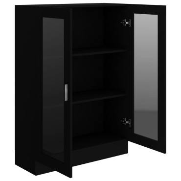 vidaXL Βιτρίνα Μαύρη 82,5x30,5x115cm Επεξ. Ξύλο 1 τεμ.