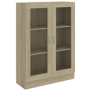 vidaXL Βιτρίνα Χρώμα Sonoma Δρυς 82,5x30,5x115cm Επεξ. Ξύλο 1 τεμ.