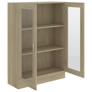 vidaXL Βιτρίνα Χρώμα Sonoma Δρυς 82,5x30,5x115cm Επεξ. Ξύλο 1 τεμ.