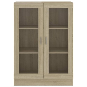 vidaXL Βιτρίνα Χρώμα Sonoma Δρυς 82,5x30,5x115cm Επεξ. Ξύλο 1 τεμ.