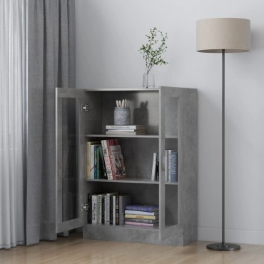 vidaXL Βιτρίνα Γκρι του Σκυροδέματος 82,5x30,5x115cm Επεξ. Ξύλο 1 τεμ.