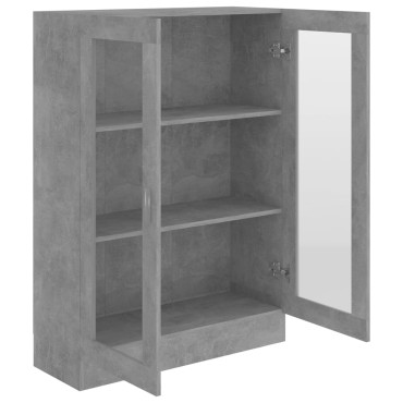 vidaXL Βιτρίνα Γκρι του Σκυροδέματος 82,5x30,5x115cm Επεξ. Ξύλο 1 τεμ.