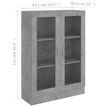 vidaXL Βιτρίνα Γκρι του Σκυροδέματος 82,5x30,5x115cm Επεξ. Ξύλο 1 τεμ.