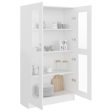 vidaXL Βιτρίνα Λευκή 82,5x30,5x150cm Επεξ. Ξύλο 1 τεμ.