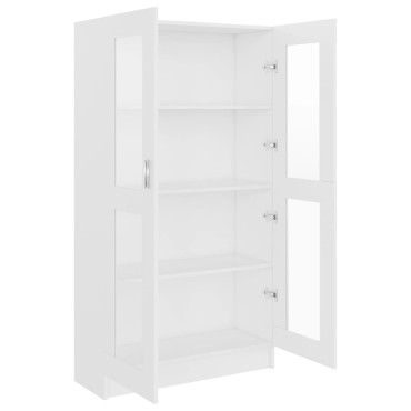 vidaXL Βιτρίνα Λευκή 82,5x30,5x150cm Επεξ. Ξύλο 1 τεμ.