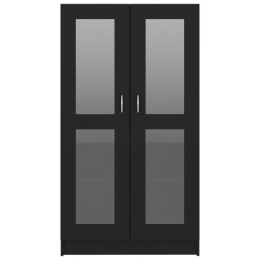 vidaXL Βιτρίνα Μαύρη 82,5x30,5x150cm Επεξ. Ξύλο 1 τεμ.
