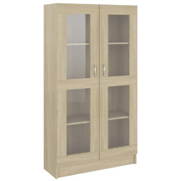 vidaXL Βιτρίνα Χρώμα Sonoma Δρυς 82,5x30,5x150cm Επεξ. Ξύλο 1 τεμ.