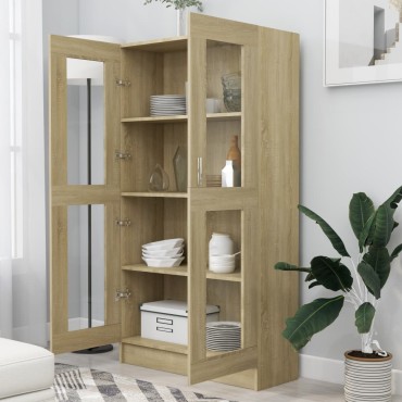 vidaXL Βιτρίνα Χρώμα Sonoma Δρυς 82,5x30,5x150cm Επεξ. Ξύλο 1 τεμ.