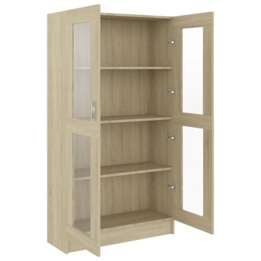 vidaXL Βιτρίνα Χρώμα Sonoma Δρυς 82,5x30,5x150cm Επεξ. Ξύλο 1 τεμ.