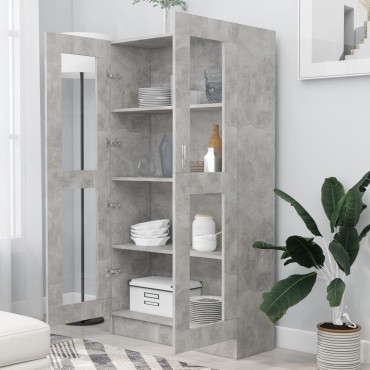 vidaXL Βιτρίνα Γκρι του Σκυροδέματος 82,5x30,5x150cm Επεξ. Ξύλο 1 τεμ.
