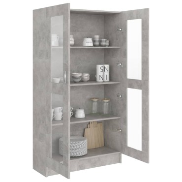vidaXL Βιτρίνα Γκρι του Σκυροδέματος 82,5x30,5x150cm Επεξ. Ξύλο 1 τεμ.