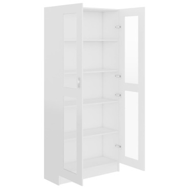 vidaXL Βιτρίνα Λευκή 82,5x30,5x185,5cm Επεξ. Ξύλο 1 τεμ.