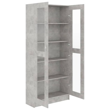 vidaXL Βιτρίνα Γκρι του Σκυροδέματος 82,5x30,5x185,5cm Επεξ. Ξύλο 1 τεμ.