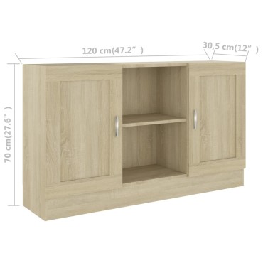 vidaXL Μπουφές Χρώμα Sonoma Δρυς 120x30,5x70cm από Επεξ. Ξύλο 1 τεμ.