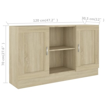 vidaXL Μπουφές Χρώμα Sonoma Δρυς 120x30,5x70cm από Μοριοσανίδα 1 τεμ.