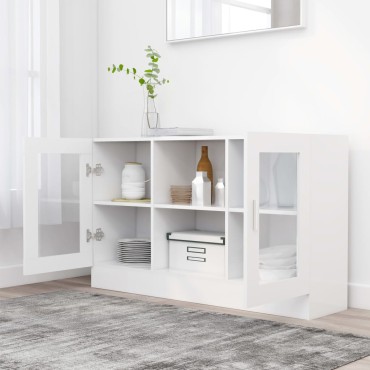 vidaXL Βιτρίνα Λευκή 120x30,5x70cm από Επεξ. Ξύλο 1 τεμ.