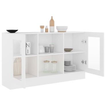 vidaXL Βιτρίνα Λευκή 120x30,5x70cm από Επεξ. Ξύλο 1 τεμ.