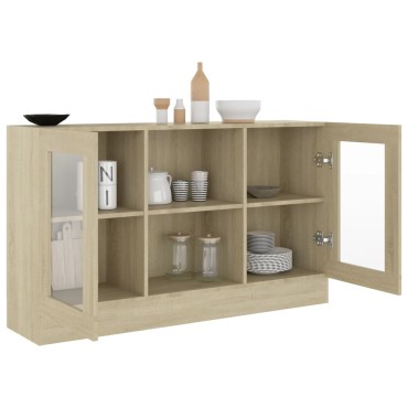 vidaXL Βιτρίνα Χρώμα Sonoma Δρυς 120x30,5x70cm από Επεξ. Ξύλο 1 τεμ.