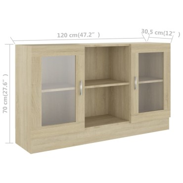vidaXL Βιτρίνα Χρώμα Sonoma Δρυς 120x30,5x70cm από Επεξ. Ξύλο 1 τεμ.