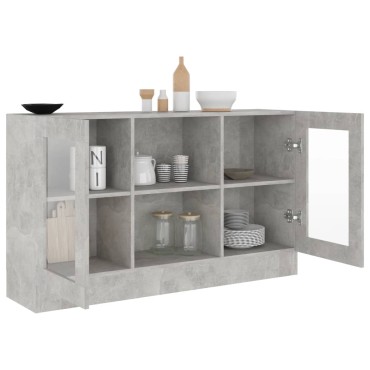 vidaXL Βιτρίνα Γκρι Σκυροδέματος 120x30,5x70cm από Επεξ. Ξύλο 1 τεμ.