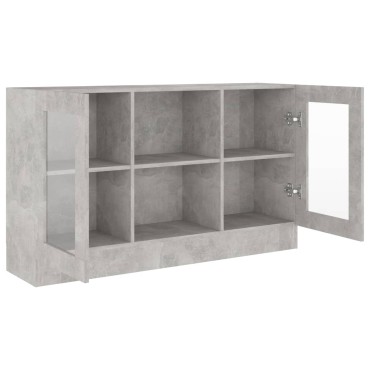 vidaXL Βιτρίνα Γκρι Σκυροδέματος 120x30,5x70cm από Επεξ. Ξύλο 1 τεμ.