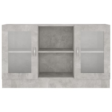 vidaXL Βιτρίνα Γκρι Σκυροδέματος 120x30,5x70cm από Επεξ. Ξύλο 1 τεμ.