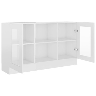 vidaXL Βιτρίνα Γυαλιστερό Λευκό 120x30,5x70cm από Επεξ. Ξύλο 1 τεμ.