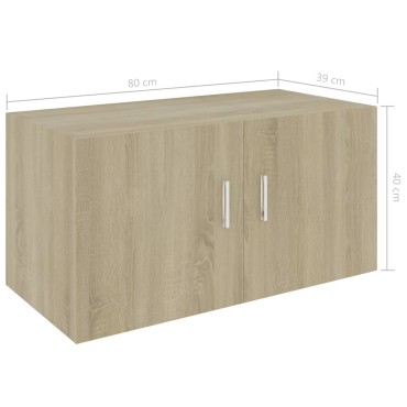 vidaXL Ντουλάπι Επιτοίχιο Sonoma Δρυς 80x39x40cm από Επεξ. Ξύλο 1 τεμ.