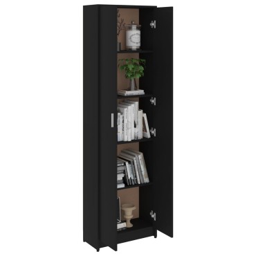 vidaXL Ντουλάπα Διαδρόμου Μαύρη 55x25x189cm από Επεξ. Ξύλο 1 τεμ.