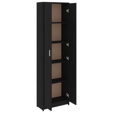 vidaXL Ντουλάπα Διαδρόμου Μαύρη 55x25x189cm από Επεξ. Ξύλο 1 τεμ.