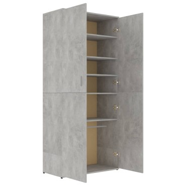 vidaXL Παπουτσοθήκη Γκρι Σκυροδέματος 80x39x178cm από Επεξ. Ξύλο
