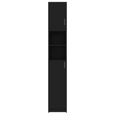 vidaXL Στήλη Μπάνιου Μαύρη 32x25,5x190cm από Μοριοσανίδα 1 τεμ.