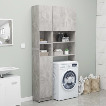 vidaXL Στήλη Μπάνιου Γκρι του Σκυροδέματος 32x25,5x190cm Επεξ. Ξύλο 1 τεμ.